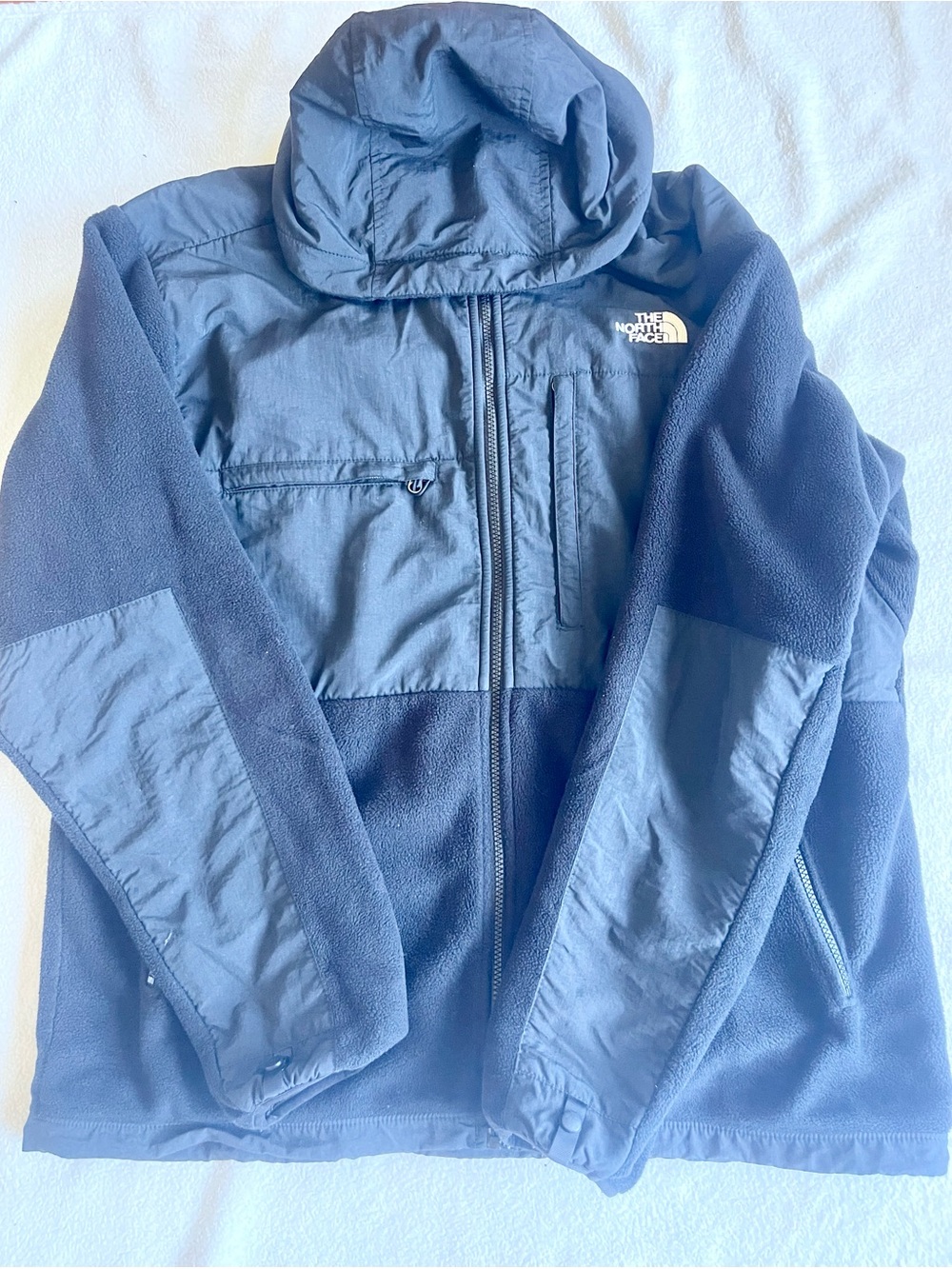 The North Face Denali Fleece Hoodie Full Zip Jacket Black Mens Size XL